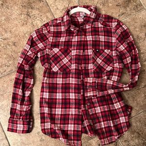 Rip curl flannel red, white and black size medium